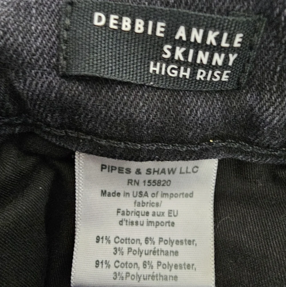 Veronica Beard Debbie Ankle Skinny High Rise  Black Gray Jeans 27 Preowned‎